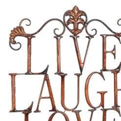 28" X 21" Traditional Metal Live Laugh Love Wall Décor Brown - Olivia & May -Olivia & May GUEST 3ea7fc8e 7b65 46be bd08 831e0d1d16d6