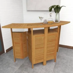 Patio Bar Table Teak - Olivia & May -Olivia & May GUEST 3efd1f81 89db 43ac 8fde 094c5ac0f77f