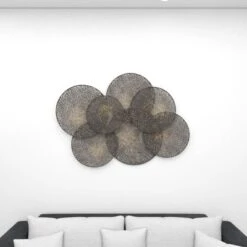 Metal Plate Overlapping Perforated Wall Decor Black - Olivia & May -Olivia & May GUEST 3f203378 0a7e 4e93 8985 584c6f4b4fe0