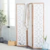 Farmhouse Wood Patterned Room Divider Screen White - Olivia & May -Olivia & May GUEST 3f25822f a5b0 46ea ab3b aa06980dc91f