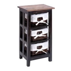 Small Wood Shelf With Basket Drawers Dark Brown - Olivia & May -Olivia & May GUEST 3f9cc00f 051e 4849 a6e5 b4a62075eaa3