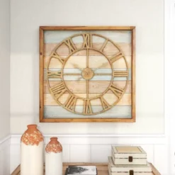 Contemporary Metal Vintage Wall Clock Brown - Olivia & May -Olivia & May GUEST 3f9ccb61 43b4 4a56 81d2 65d23cd66342