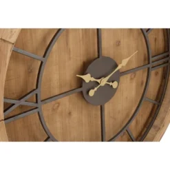 Mediterranean Wood Wall Clock Brown - Olivia & May -Olivia & May GUEST 3fc37ee0 d64f 4f18 9a61 bbfd05f76da9