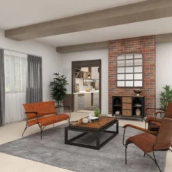 Vintage Leather Loveseat Brown - Olivia & May -Olivia & May GUEST 3ff2fd35 f435 4805 a617 5ad6aeb3f5f1