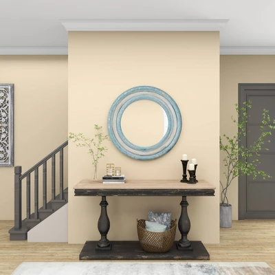 Wood Floral Carved Wall Mirror Beige - Olivia & May 7 Wood Floral Carved Wall Mirror Beige - Olivia & May - Image 5