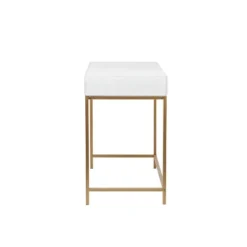 Contemporary 2 Drawer Metal Console Table White - Olivia & May -Olivia & May GUEST 405cdf97 455e 4f83 add7 3219df856ba7