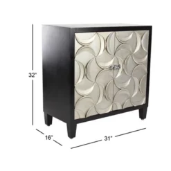 Modern Crescent Moon Pattern Wood Rectangle Cabinet Black - Olivia & May -Olivia & May GUEST 40b9990c f879 47ff 8377 ceec74080968
