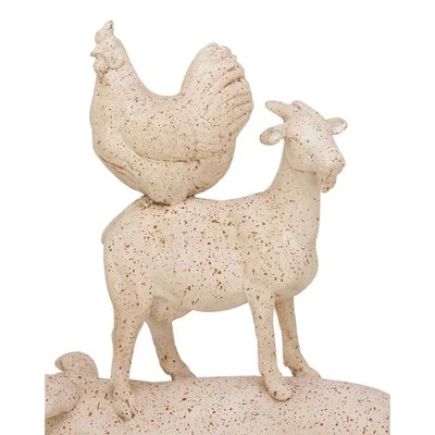 Decorative Farm Animal Set - White - Olivia & May: Indoor Polystone Sculpture, Farmhouse Style 3 Decorative Farm Animal Set - White - Olivia & May: Indoor Polystone Sculpture, Farmhouse Style