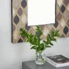 Wood Wall Mirror With Diamond Pattern Beige - Olivia & May -Olivia & May GUEST 40d48fd8 614c 4cd4 8d9b c46e6c336bba