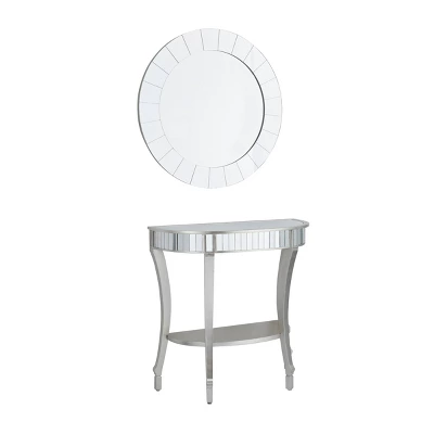 Set Of 2 Glam Fir Console Tables With Mirror White - Olivia & May 9 Set Of 2 Glam Fir Console Tables With Mirror White - Olivia & May - Image 7