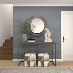 Industrial Metal Wall Mirror Gray - Olivia & May -Olivia & May GUEST 41b0cdda 582f 4c56 ae9a c515236057b4