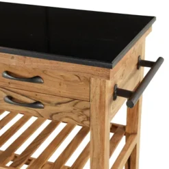 Coastal Wood Kitchen Cart Brown - Olivia & May -Olivia & May GUEST 4258de58 a328 4702 9ee2 84866d716406