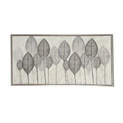 Leaf Framed Wall Art Canvas White/Silver - Olivia & May: Symmetric Venation Patterns, Modern Decor -Olivia & May GUEST 42692b78 e5f5 4a30 bea7 3b65ac3ad5ba