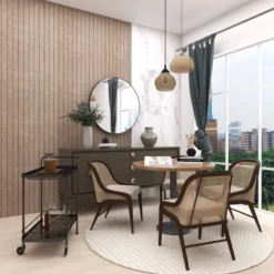 Contemporary Metal Bar Cart Black - Olivia & May -Olivia & May GUEST 426b0d68 c9db 4f10 833f dcaa7fd230ff