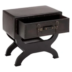 Faux Leather Trunk End Table Brown - Olivia & May -Olivia & May GUEST 42828081 d94c 4c54 9e76 5597c6cb98e1