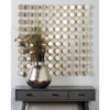 Metal Wall Mirror With Grid Pattern Gold - Olivia & May -Olivia & May GUEST 44271cf0 df67 4b9c bce4 5fc70425b9bf