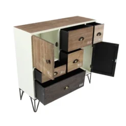 Wood And Metal 7 Drawer Buffet White/Black - Olivia & May -Olivia & May GUEST 4468fb7c a381 4cb1 912e 596cfe55aa10