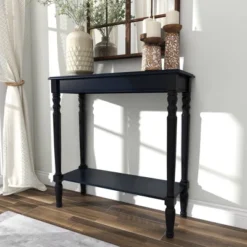 Traditional Wood Console Table Black - Olivia & May -Olivia & May GUEST 449972d8 f0ba 4fb5 8cc2 84a6a130b9b3