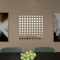 Metal Wall Mirror With Grid Pattern Gold - Olivia & May -Olivia & May GUEST 44bcb376 34e7 4e89 acc8 b6a36e676257