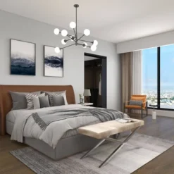 Contemporary Stainless Steel Cowhide X-Bench Beige - Olivia & May -Olivia & May GUEST 4524ca27 cd07 4e89 875b a6b09de33b6c