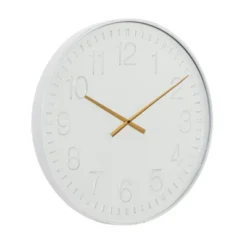 24"x24" Metal Round Wall Clock White - Olivia & May: Contemporary Indoor Decorative Analog Display 12 24"x24" Metal Round Wall Clock White - Olivia & May: Contemporary Indoor Decorative Analog Display -Olivia & May GUEST 45750cac 4d1d 4208 920e 2a3cf5f45f53