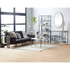 Contemporary Wood Oval Wall Mirror – Olivia & May -Olivia & May GUEST 459e8df3 2de8 407a 819e 496b5adf4c2d