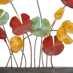 Metal Floral Wall Decor With Black Frame Set Of 4 - Olivia & May -Olivia & May GUEST 45bc7922 b506 495e 9c31 36149dcbc28c