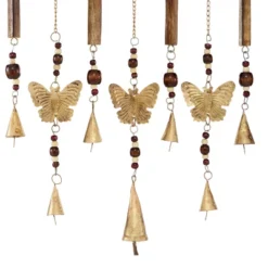 Coastal Wood Butterfly Windchime Brown - Olivia & May: Enchanting Melody, Indoor Decor, Easy Hang -Olivia & May GUEST 463577d4 385b 4725 a02a fab7be69c5a3