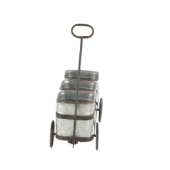 Olivia & May 29" Wide Farmhouse Rectangular Iron Planter Pot Silver -Olivia & May GUEST 4645c22e f73f 4329 90b4 ce0a84bf1d46