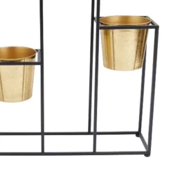 Olivia & May 21"Wide Glam Metal Planter Pot Gold/Black: Iron Stand, Weather-Resistant, Indoor Use 10 Olivia & May 21"Wide Glam Metal Planter Pot Gold/Black: Iron Stand, Weather-Resistant, Indoor Use -Olivia & May GUEST 46602795 970f 4076 b965 f6458f18d344