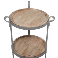 Industrial Metal Round Tiered Table Gray - Olivia & May -Olivia & May GUEST 46633135 8626 442f 9856 364dd9dccad6