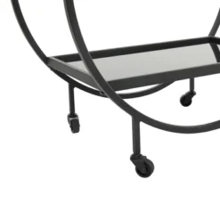 Contemporary Metal Round Bar Cart - Olivia & May 16 Contemporary Metal Round Bar Cart - Olivia & May -Olivia & May GUEST 4684c0f7 7c75 4082 99c7 8208ec697236