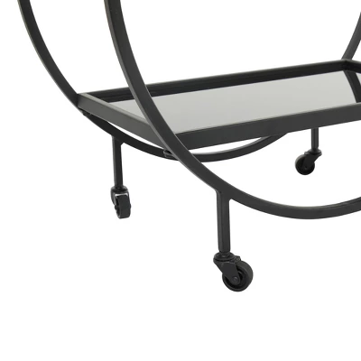 Contemporary Metal Round Bar Cart - Olivia & May 7 Contemporary Metal Round Bar Cart - Olivia & May - Image 5