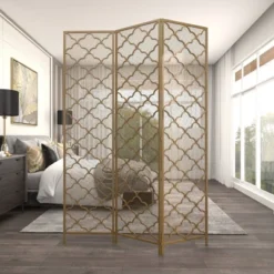 Modern Metal Filigree Room Divider Screen Gold - Olivia & May -Olivia & May GUEST 47027a9f 8e80 4847 9e23 1ccc62c23ce6