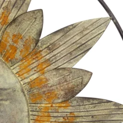 Metal Sunburst Indoor Outdoor Wall Decor With Distressed Copper Like Finish Brown - Olivia & May -Olivia & May GUEST 475e6b18 1fe3 496e b193 1ef210172d21