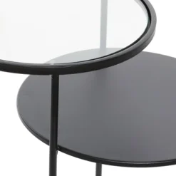 Modern Metal Tiered Accent Table Black - Olivia & May -Olivia & May GUEST 47ab9fda adca 408b aaac 53772270ed5a