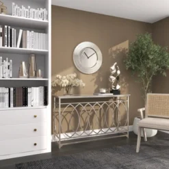 24" X 24" Round Aluminum Layered Rim Wall Clock - Olivia & May -Olivia & May GUEST 47adaf2d b006 4bdd a1a1 678a6bcdf3ee