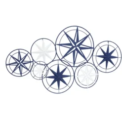 Metal Stars Indoor Outdoor Compass Wall Decor Blue - Olivia & May -Olivia & May GUEST 47b2b39c cf09 460f 80e3 b3b065423144