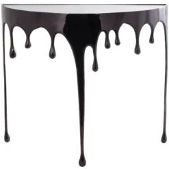 Olivia & May Aluminum Drip Console Table With Melting Designed Legs And Shaded Glass Top -Olivia & May GUEST 47b6c922 39a2 465c af68 26c69aa8ce8c