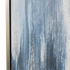 Canvas Abstract Framed Wall Art With Silver Frame Blue - Olivia & May -Olivia & May GUEST 47b996ae 8cb7 4160 84d1 14bb781a7347