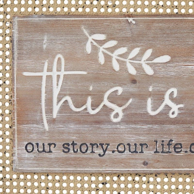 (Set Of 2) Rectangle Farmhouse Wood Sign Wall Decor Brown - Olivia & May 4 (Set Of 2) Rectangle Farmhouse Wood Sign Wall Decor Brown - Olivia & May - Image 2