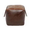 Rustic Leather Foot Stool Ottoman Smooth Brown Leather - Olivia & May -Olivia & May GUEST 48384166 97d0 48c6 a685 db12ea7b6424