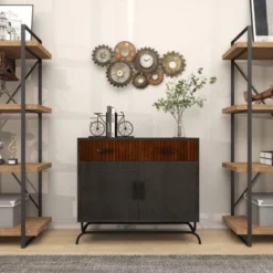 17"x34" Metal Gear Wall Clock Brown - Olivia & May: Silent, Novelty Industrial Style For Living Room -Olivia & May GUEST 486589bf 791a 4262 bfe5 c98c50cef51a