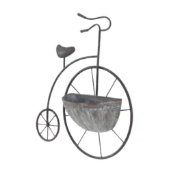 Olivia & May 6" Wide Industrial Iron Bicycle Indoor Outdoor Planter Pot Gray -Olivia & May GUEST 486a29c0 4158 43b0 88e7 5527ed3648ef
