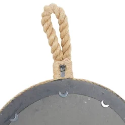 Glass Wall Mirror With Rope Accents Brown - Olivia & May -Olivia & May GUEST 489cfe03 6e1f 494a 8ee1 5277cadd4ff3