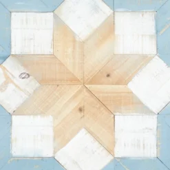 Wood Geometric Handmade Southwestern Wall Decor Light Brown/Light Blue - Olivia & May -Olivia & May GUEST 48d359b1 5402 4747 85dc 41bbf0dc703e