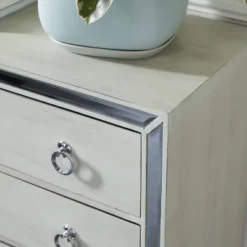 Glam Painted Wood And Mirror Chest White - Olivia & May -Olivia & May GUEST 4941078c e2aa 470b 8b99 5d85cea0c6c1