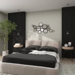 Metal Bubble Cluster Round Wall Mirror Black - Olivia & May -Olivia & May GUEST 49428802 6f72 49a8 9d90 55253a7c615f