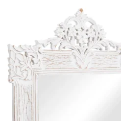 Wood Floral Intricately Carved Acanthus Wall Mirror White - Olivia & May -Olivia & May GUEST 497ccf61 6df2 4309 aac1 34ba6040b159