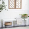 Farmhouse Long Wood Bench White - Olivia & May -Olivia & May GUEST 498332d5 e17e 480d a7b6 573259172411